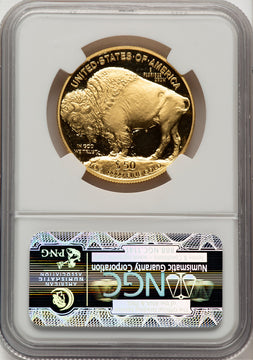 2007-W G$50 One-Ounce Gold Buffalo .9999 Fine Gold Brown Label NGC PF70 (521154025)