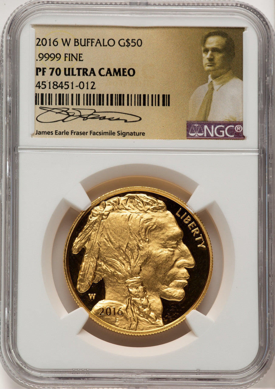 2016-W $50 One-Ounce Gold Buffalo 10th Anniversary NGC PF70