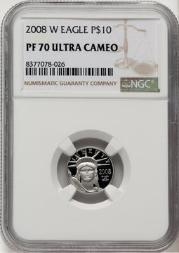 2008-W Platinum American Eagle 4-Coin Set Brown Label NGC PF70