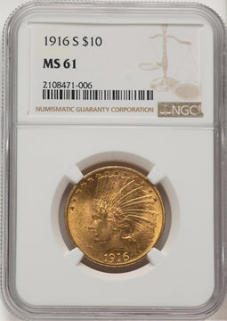 1916-S $10 Indian Eagle NGC MS61