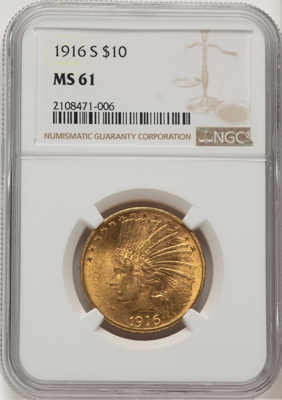 1916-S $10 Indian Eagle NGC MS61