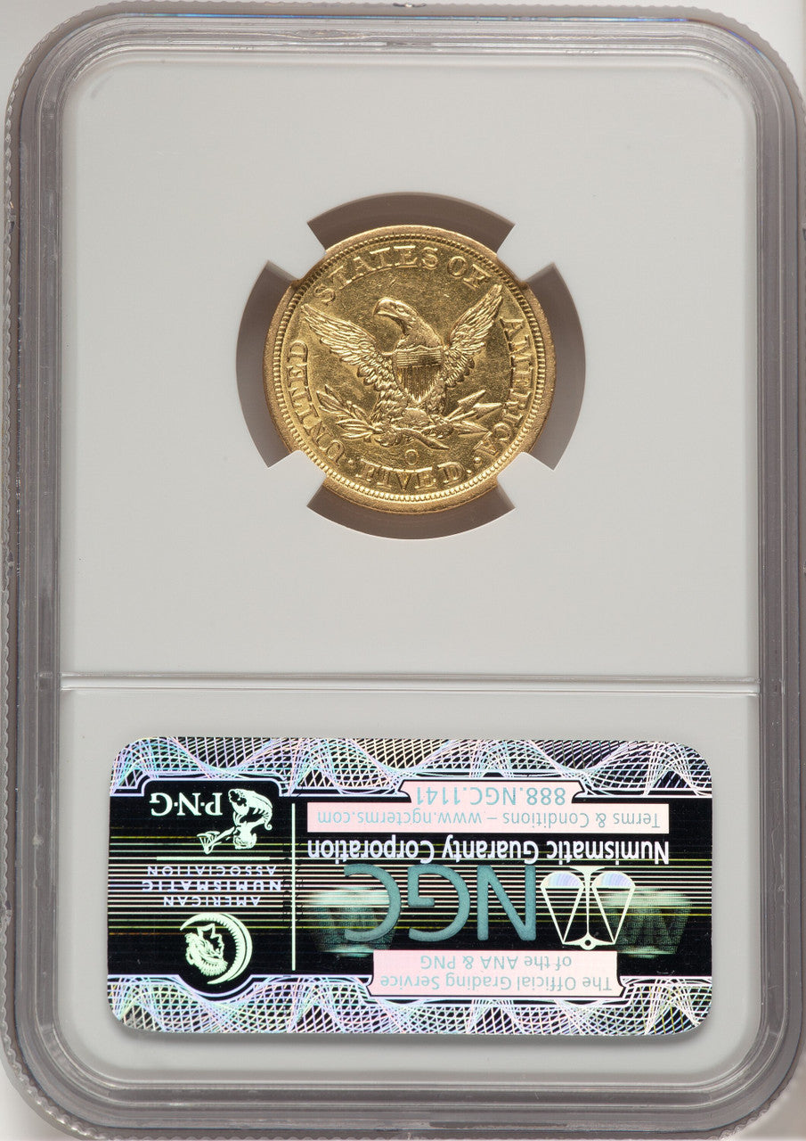 1851-O $5 Liberty Half Eagle NGC AU53