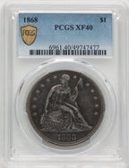 1868 Seated Dollar PCGS XF40