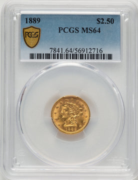 1889 $2.50 Liberty Quarter Eagle PCGS MS64 (507384038)