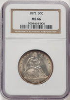 1872 50C Seated Half Dollar NGC MS66