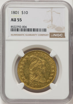 1801 $10 Early Eagle NGC AU55