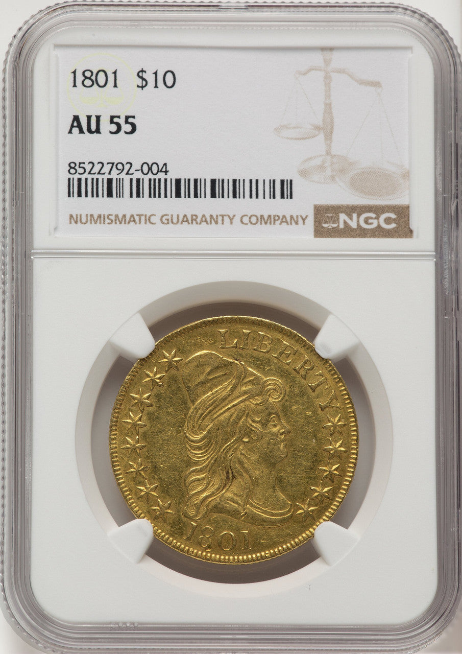 1801 $10 Early Eagle NGC AU55