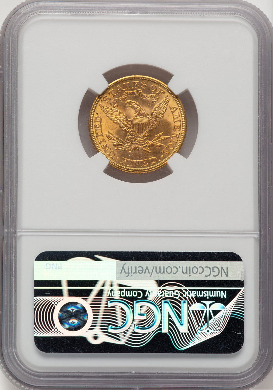 1908 $5 Liberty Green Label Liberty Half Eagle NGC MS67