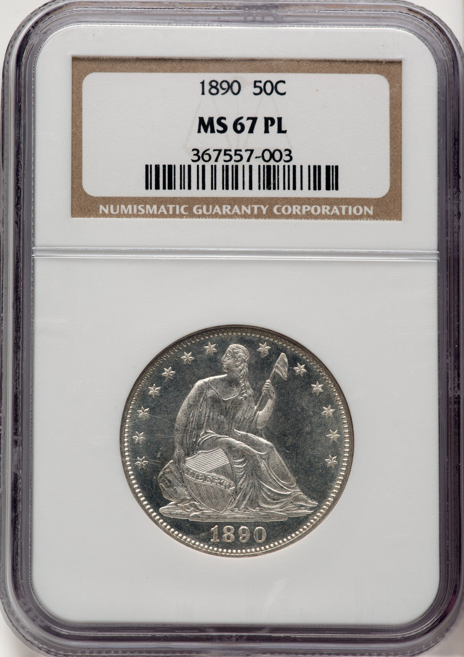 1890 50C PL Seated Half Dollar NGC MS67