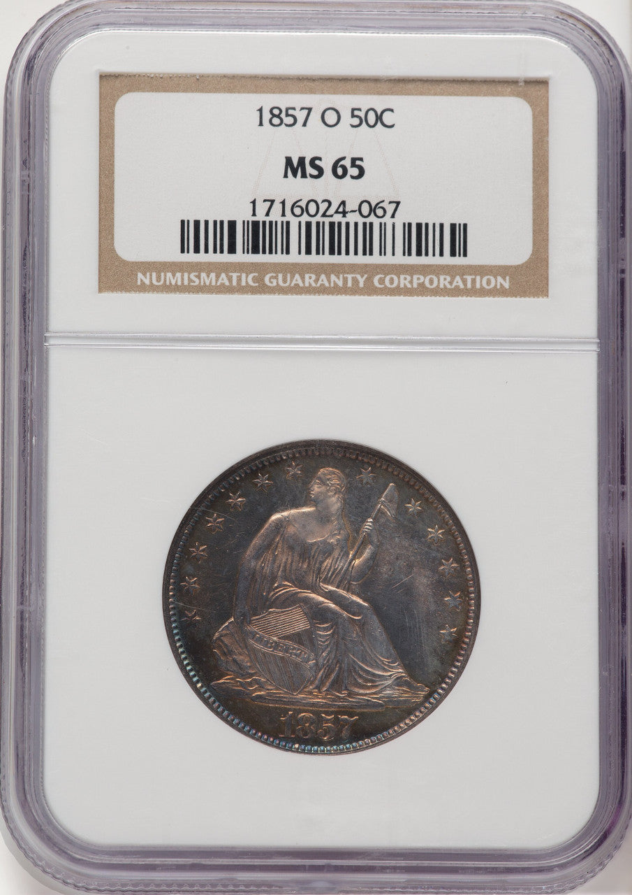 1857-O 50C Seated Half Dollar NGC MS65