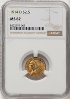 1914-D $2.50 Indian Quarter Eagle NGC MS62 (776662019)