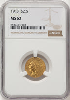 1913 $2.50 Indian Quarter Eagle NGC MS62 (776444025)