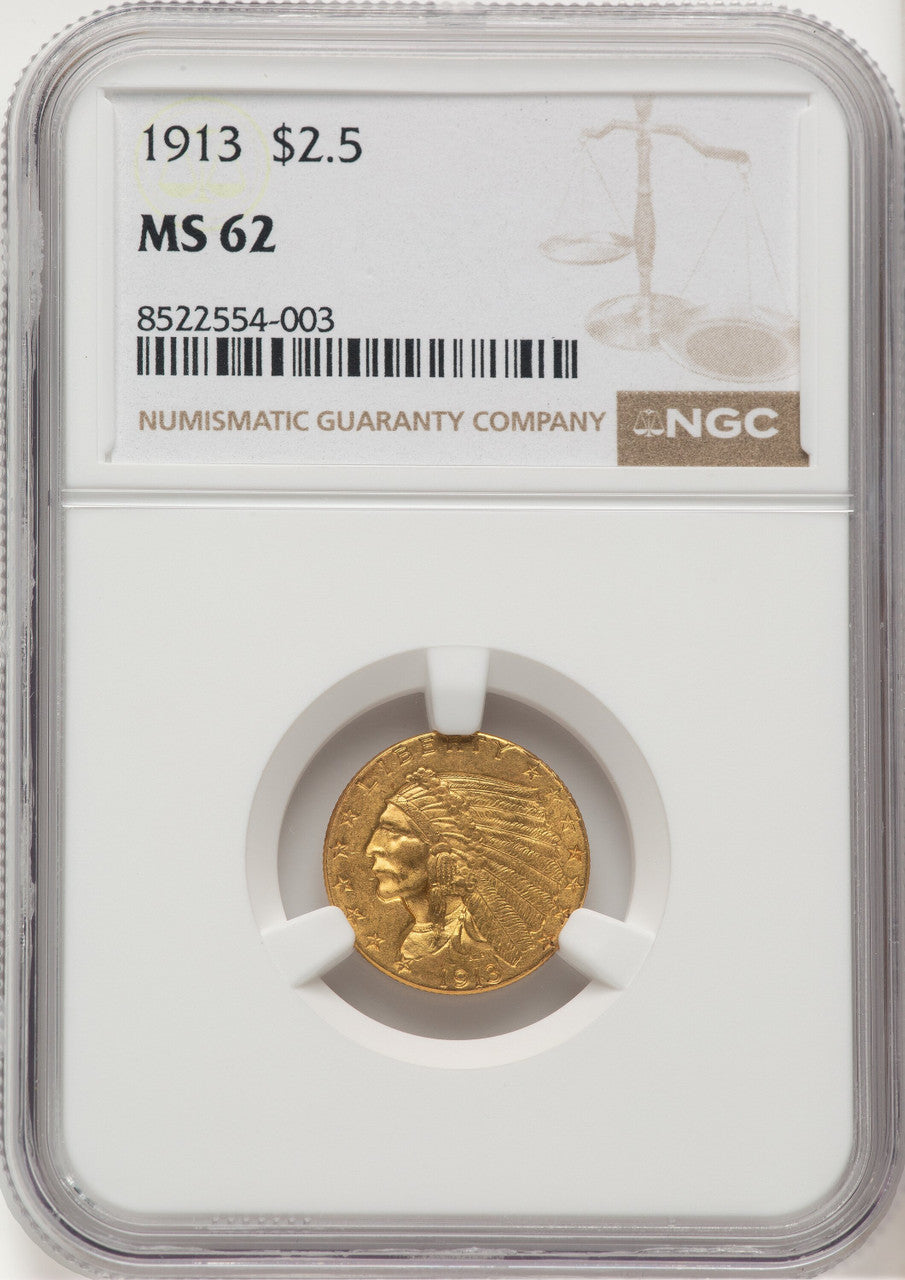 1913 $2.50 Indian Quarter Eagle NGC MS62 (776444025)