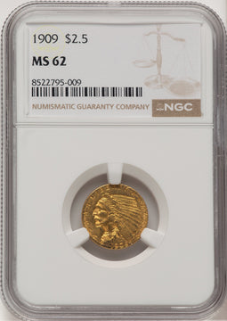 1909 $2.50 Indian Quarter Eagle NGC MS62 (776662015)