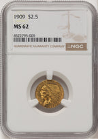 1909 $2.50 Indian Quarter Eagle NGC MS62 (776662015)