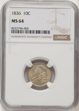 1836 10C Bust Dime NGC MS64