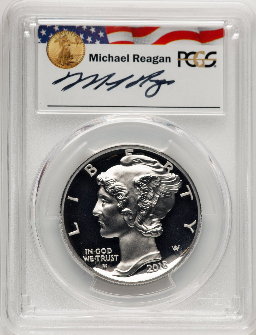 2018-W Palladium Eagle 1 oz FS Reagan Legacy Series Michael Reagan PCGS PR70 (778086003)