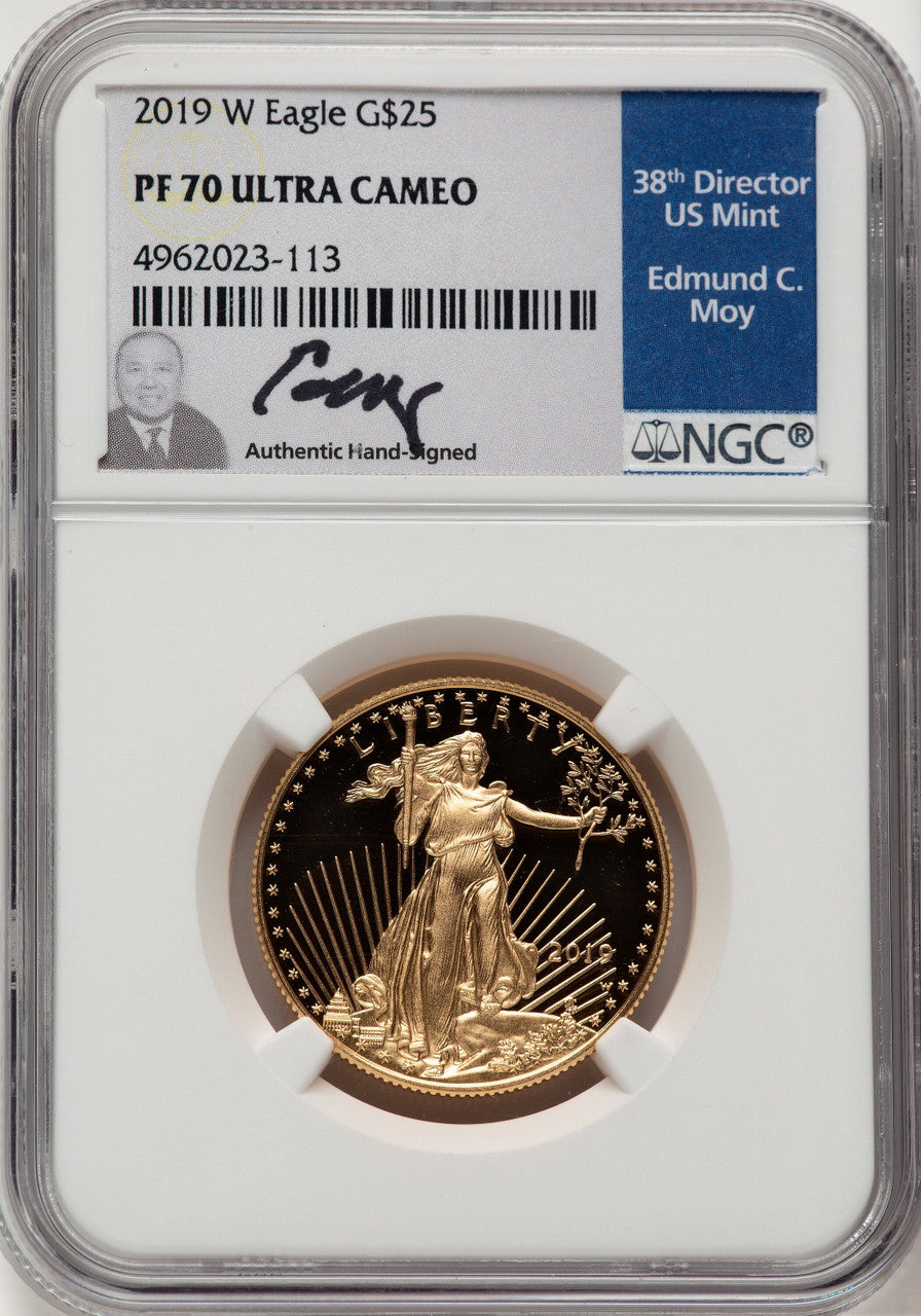 2019-W $25 Half-Ounce Gold Eagle NGC PF70 Ed Moy