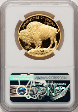 2008-W $50 One-Ounce Gold Buffalo .9999 Fine Gold Don Everhart NGC PF70