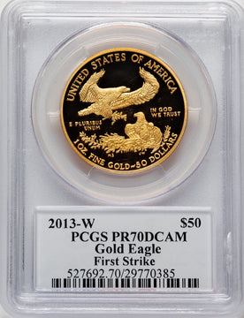 2013-W $50 One-Ounce Gold Eagle First Strike Moy Signature FS PCGS PR70 Ed Moy (521152001)