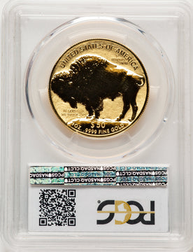 2013-W $50 One-Ounce Gold Buffalo Reverse Proof First Strike Blue Gradient PCGS PR70 (521291001)