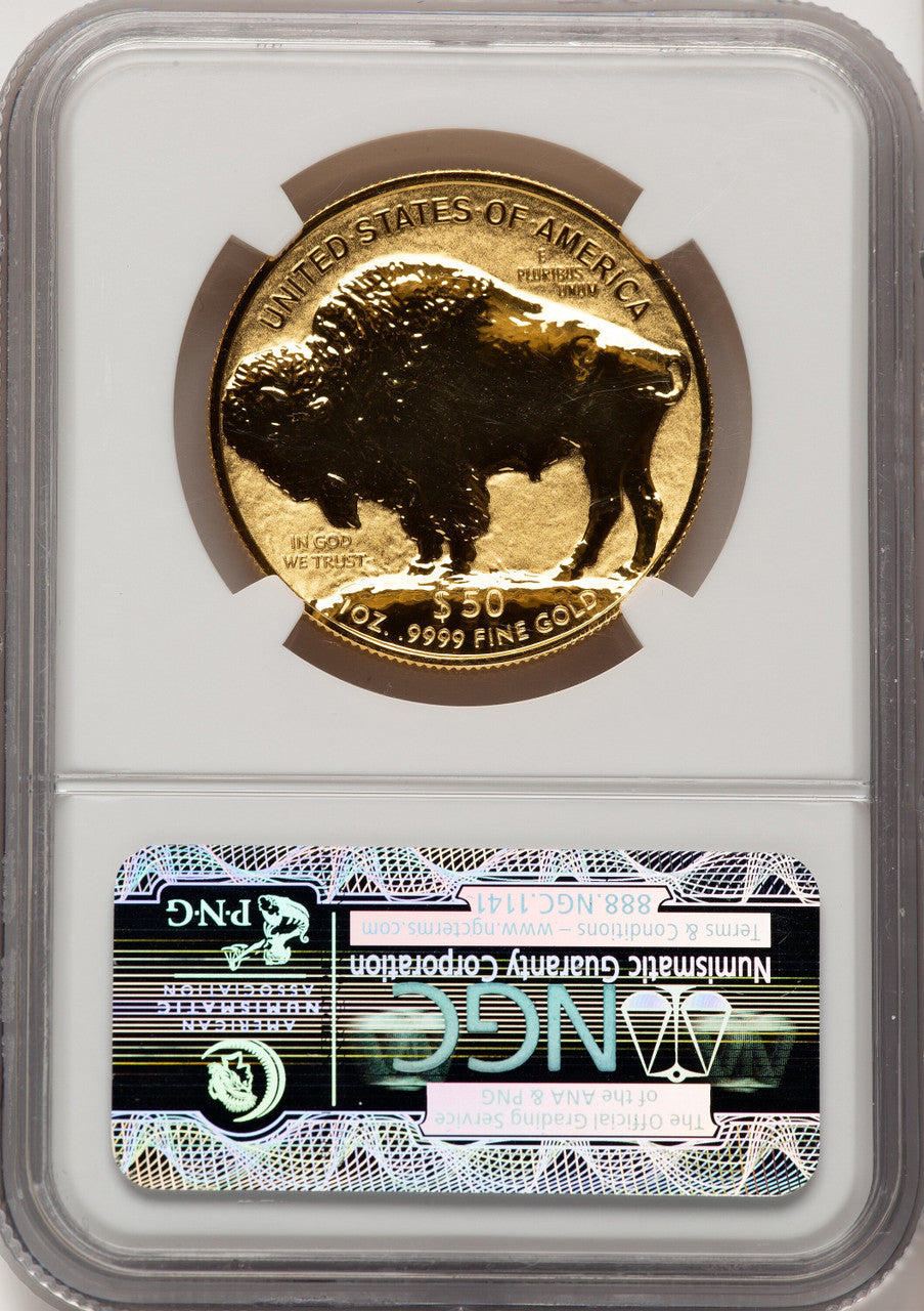 2013-W $50 One-Ounce Gold Buffalo Reverse Proof First Strike FR Bison Label NGC PF70
