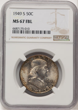 1949-S 50C FL Franklin Half Dollar NGC MS67 (778049023)