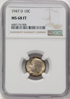 1947-D 10C FB Roosevelt Dime NGC MS68
