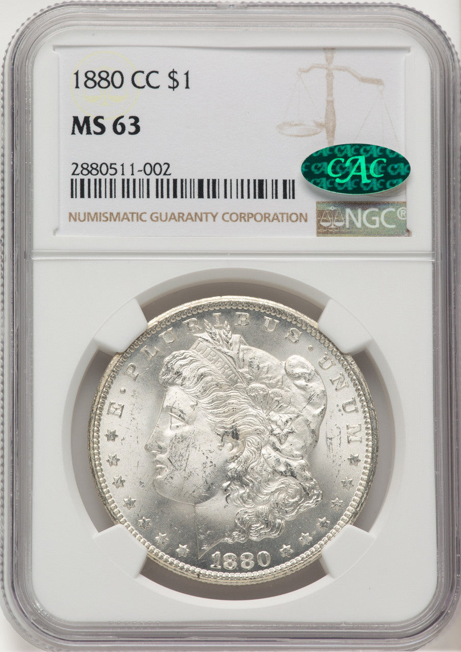 1880-CC CAC Morgan Dollar NGC MS63