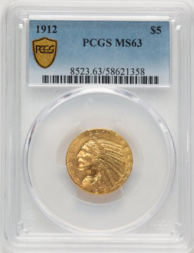 1912 $5 Indian Half Eagle PCGS MS63 (778001006)
