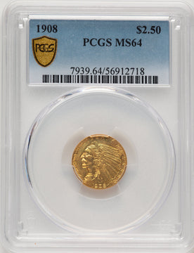 1908 $2.50 Indian Quarter Eagle PCGS MS64 (507384036)