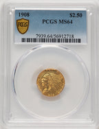 1908 $2.50 Indian Quarter Eagle PCGS MS64 (507384036)