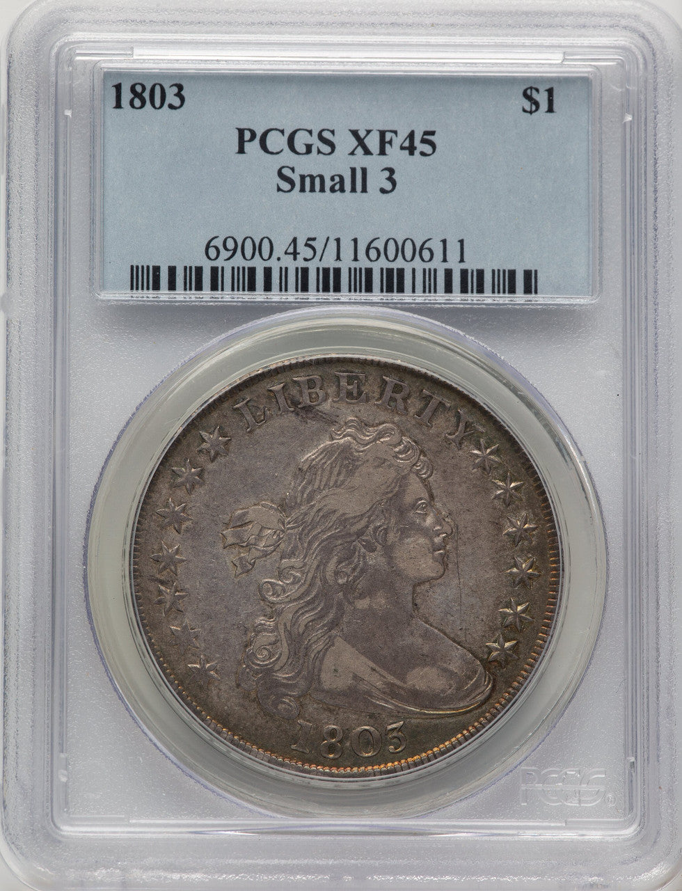 1803 Small 3 Early Dollar PCGS XF45
