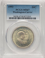1953 50C Washington-Carver Commemorative Silver PCGS MS67