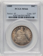 1885 50C Seated Half Dollar PCGS MS66