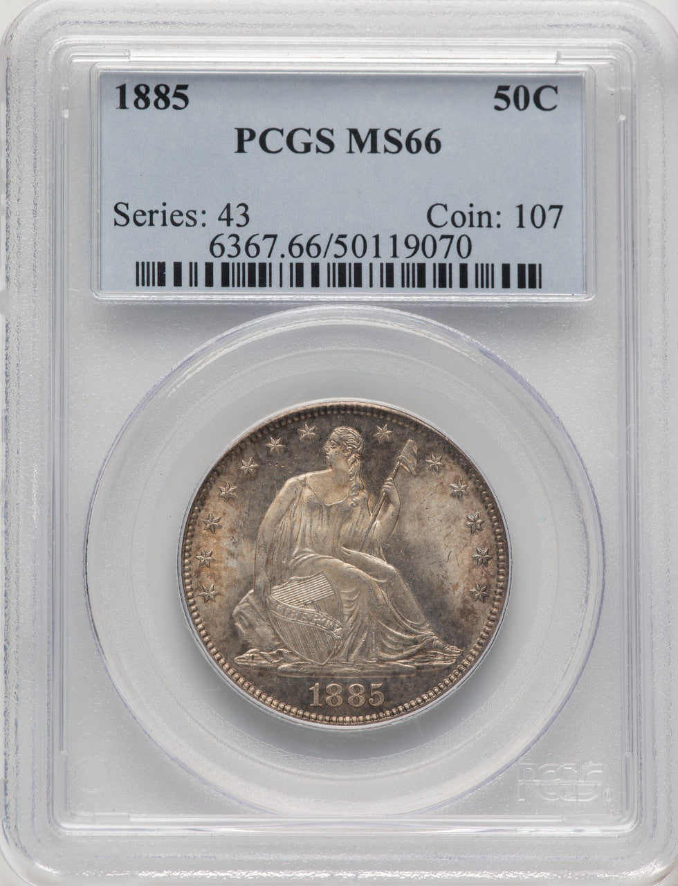 1885 50C Seated Half Dollar PCGS MS66