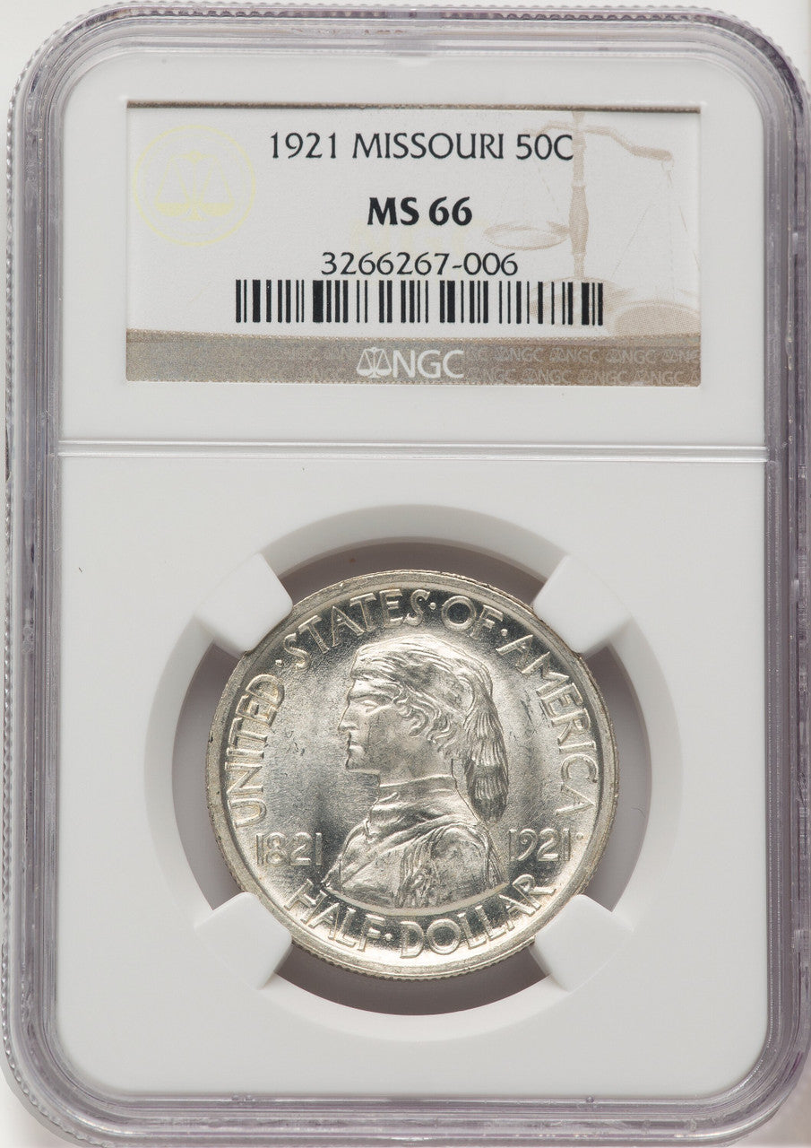 1921 50C Missouri Commemorative Silver NGC MS66 (778049019)