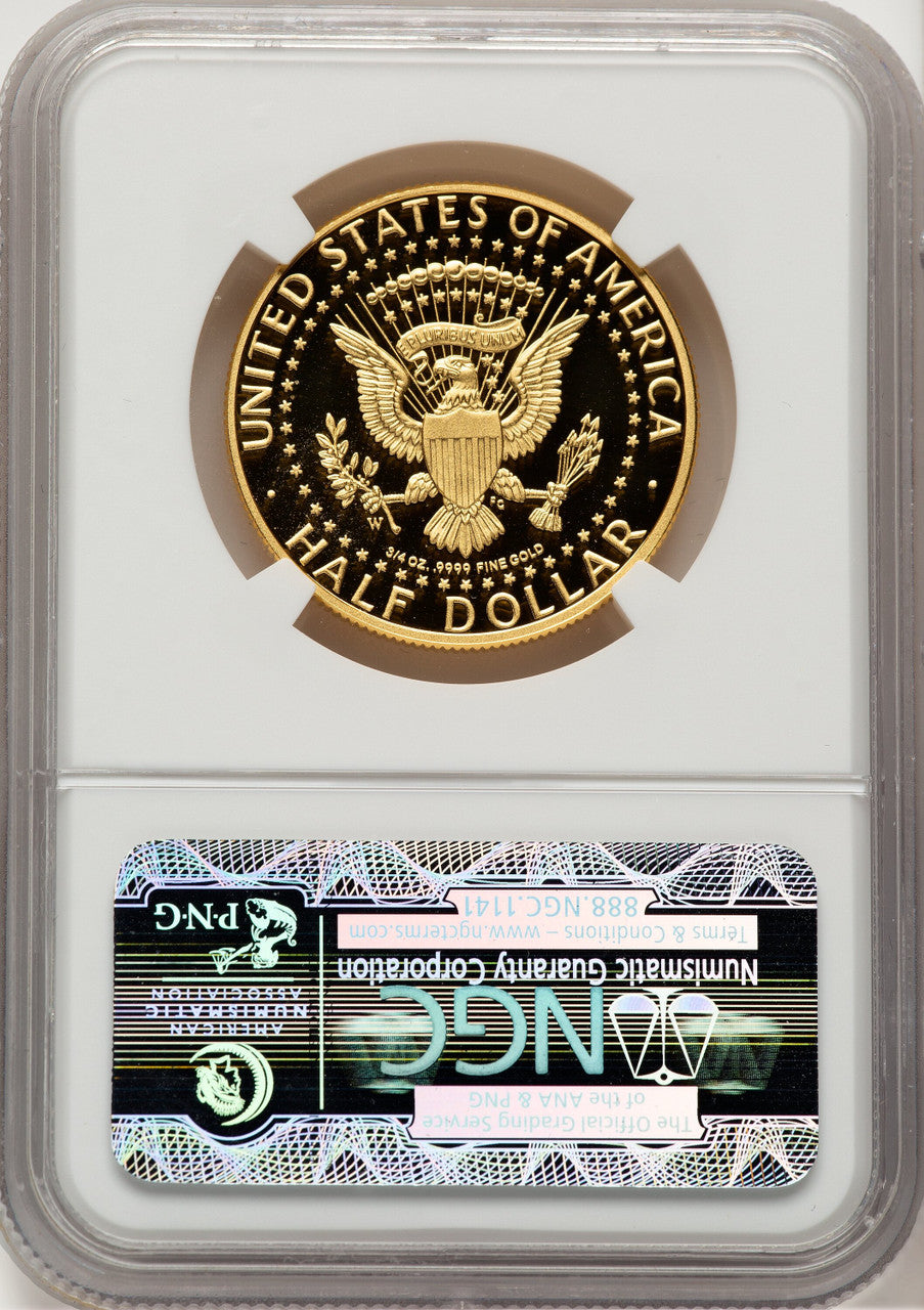 2014-W 50C Kennedy Gold 50th Anniversary First Strike Proof Kennedy Half Dollar NGC PR70 (521119021)