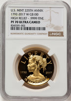 2017-W G$100 American Liberty High Relief Brown Label NGC PF70 (775708010)