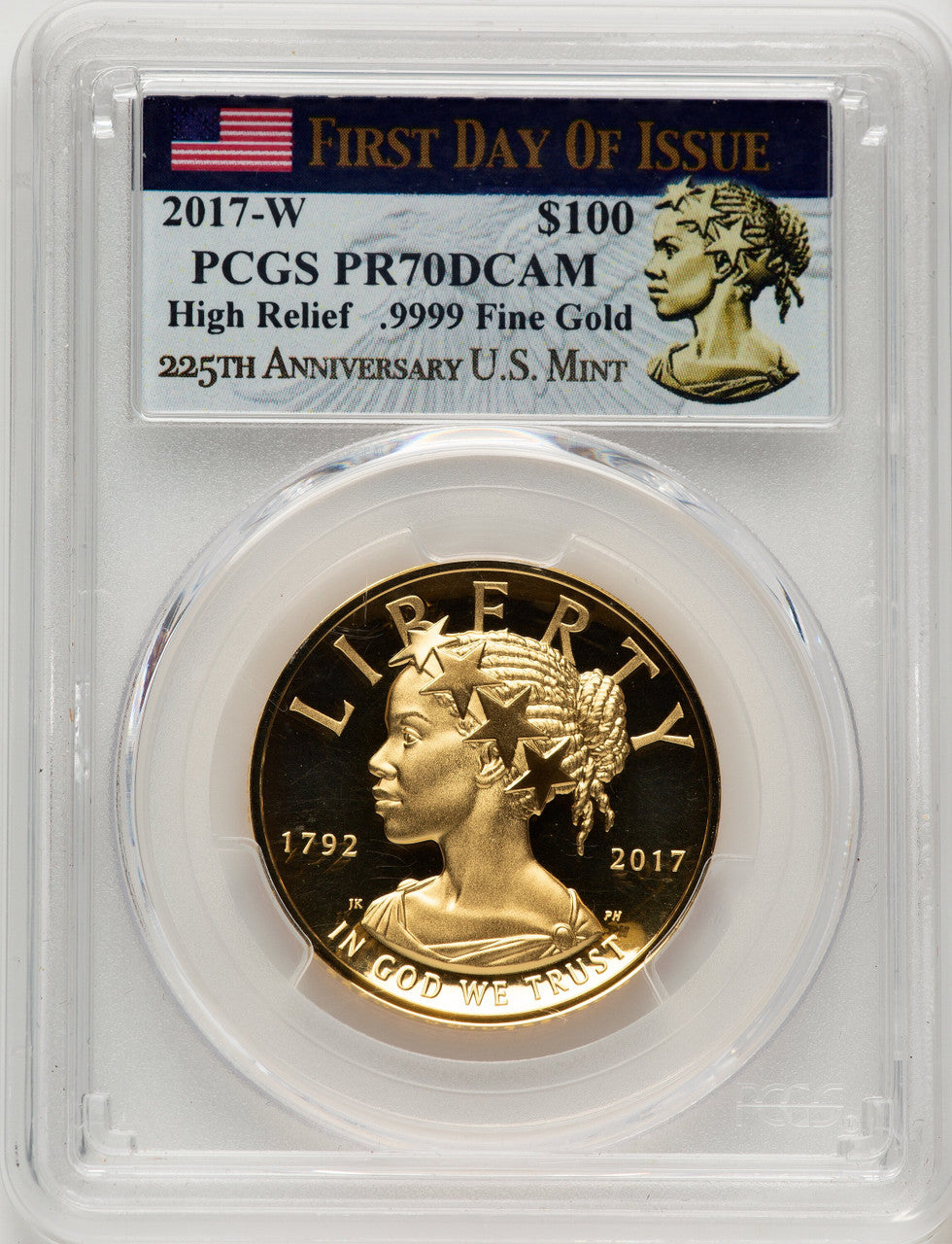 2017-W G$100 American Liberty High Relief PCGS PR70