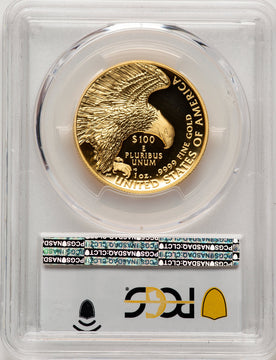 2019-W G$100 American Liberty High Relief Enhanced PL Mint Hoard Struck at West Point Label PCGS MS70