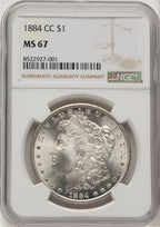 1884-CC Morgan Dollar NGC MS67 (777472001)