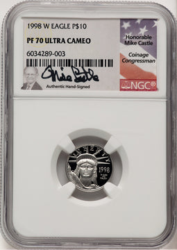 1998-W Platinum American Eagle 4-Coin Set NGC PF70 Mike Castle