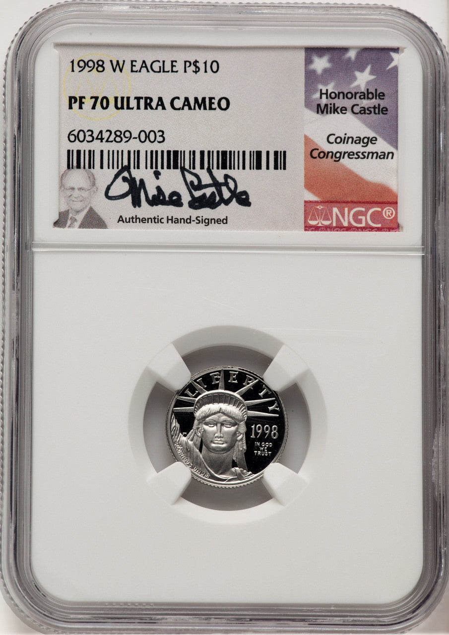 1998-W Platinum American Eagle 4-Coin Set NGC PF70 Mike Castle