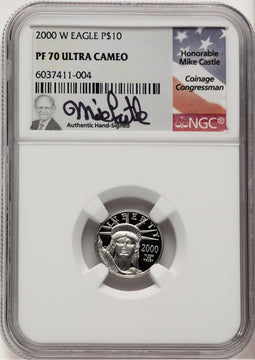 2000-W Platinum American Eagle 4-Coin Set NGC PF70 Mike Castle