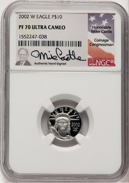2002-W Platinum American Eagle 4-Coin Set NGC PF70 Mike Castle