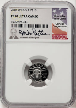 2003-W Platinum American Eagle 4-Coin Set NGC PF70 Mike Castle