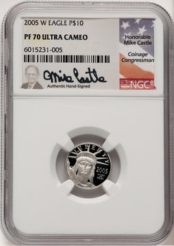 2005-W Platinum American Eagle 4-Coin Set NGC PF70 Mike Castle