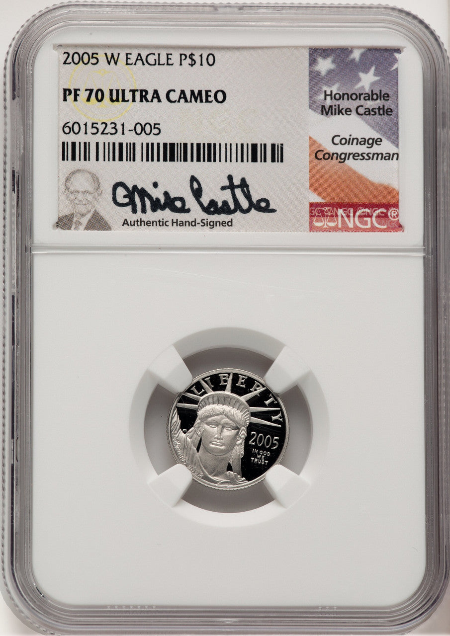 2005-W Platinum American Eagle 4-Coin Set NGC PF70 Mike Castle