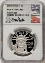 2009-W $100 One-Ounce Platinum Eagle Mike Castle NGC PF70 (771248007)